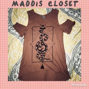 Divided Cold Shoulder Top